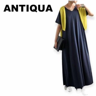 antiqua - antiqua カットワンピース ワンピース ロング マキシ丈 半袖