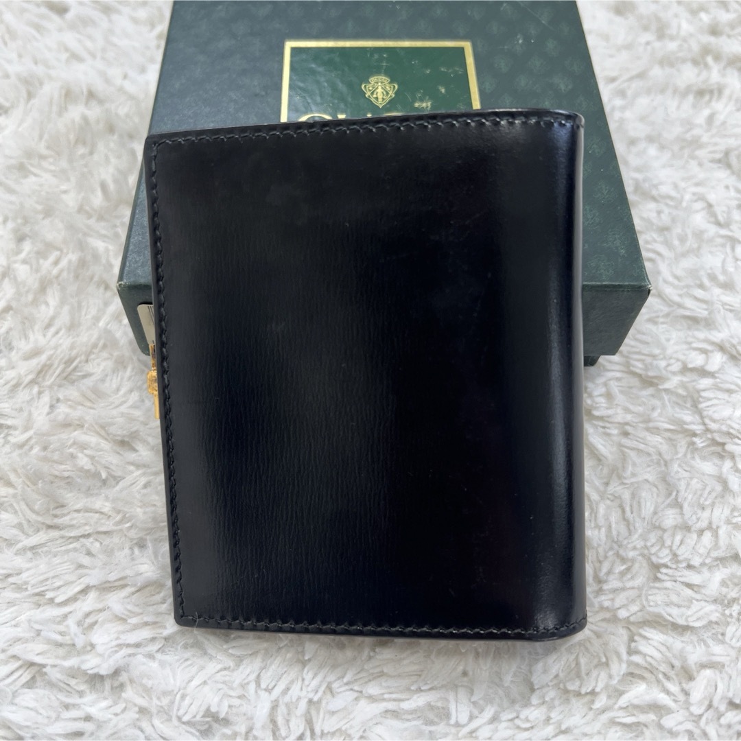 ヴィンテージGUCCI グッチ オールドグッチ 二つ折り財布 黒×ゴールド ヴィンテージGUCCI グッチ オールドグッチ 二つ折り財布 黒×ゴールド