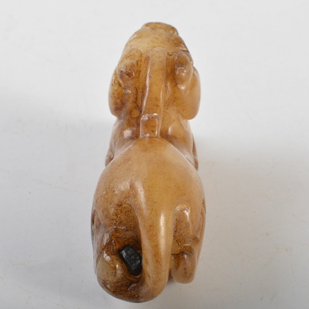 中国 玉石彫刻 獅子 神獣 根付 紙鎮 置物 C R7142E 中国 玉石彫刻 獅子 神獣 根付 紙鎮 置物 C R7142E