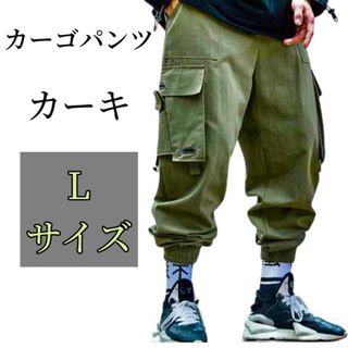 カーゴパンツ テーパード メンズ ワイド パンツ ボトムス カーキ  緑  L