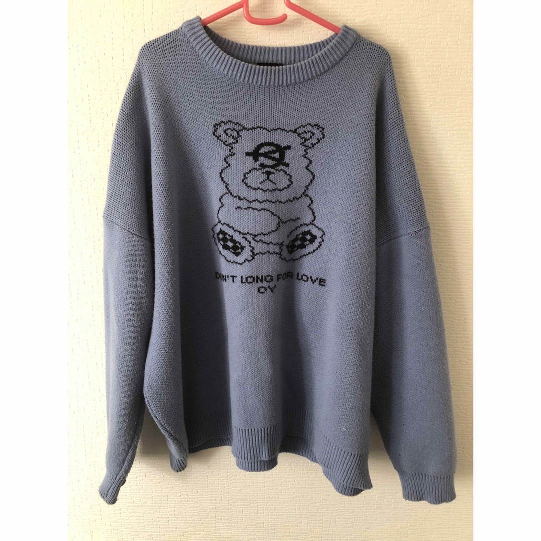 OY(オーワイ)のOY オーワイ OLD BEAR クマ 熊 ニット セーター ブルー レディースのトップス(ニット/セーター)の商品写真