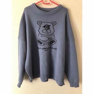 オーワイ(OY)のOY オーワイ OLD BEAR クマ 熊 ニット セーター ブルー(ニット/セーター)