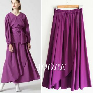 ADORE - 新品タグ付き ADORE ソフトメモリースカート フレアスカート パープル 38