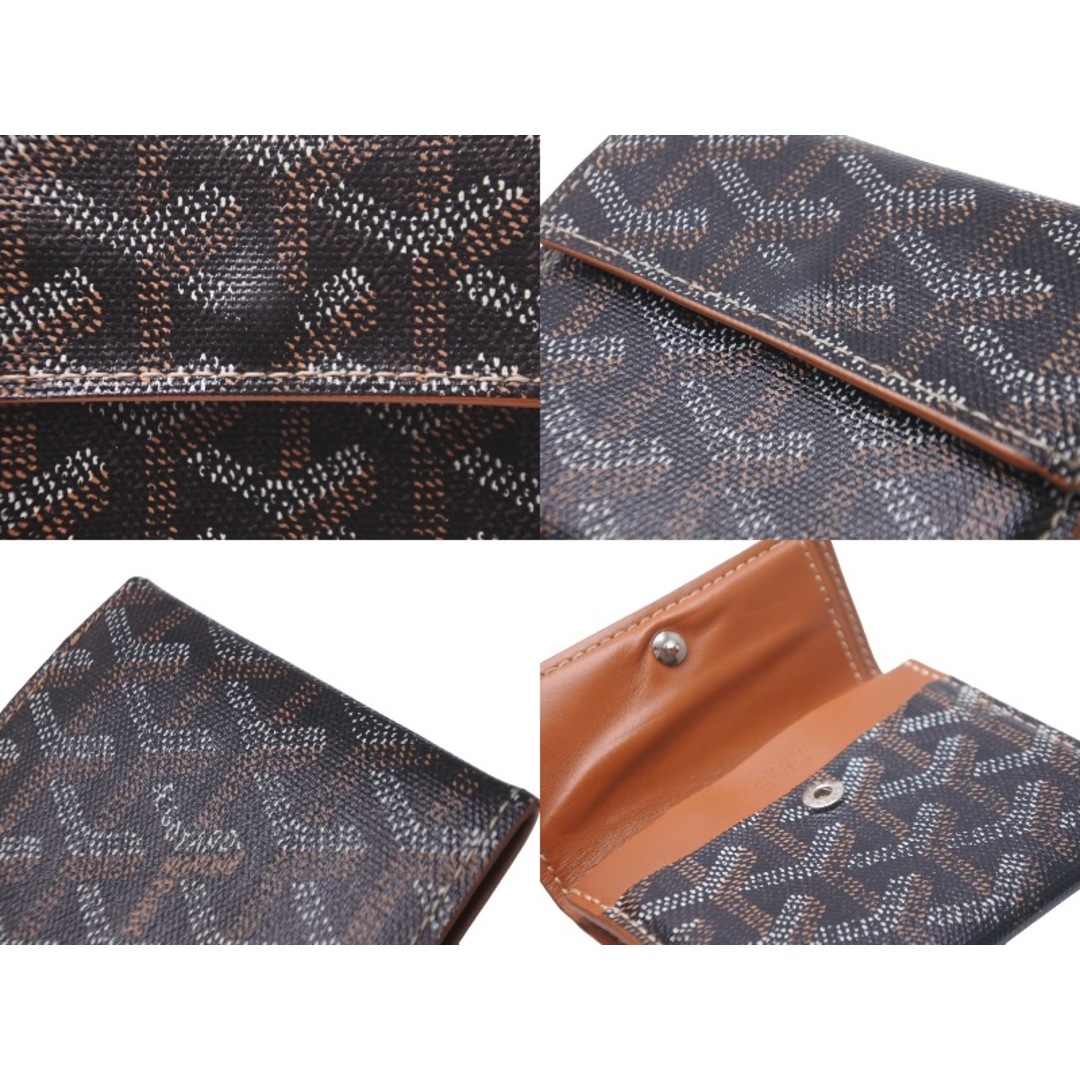 GOYARD(ゴヤール)のGOYARD ゴヤール マリニー コインケース ヘリンボーン 二つ折り MARIGNPMLTY01CL03P ブラック ブラウン 美品 中古 62505 レディースのファッション小物(コインケース)の商品写真