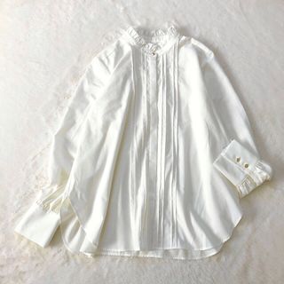 NATURAL BEAUTY BASIC - 美人百花掲載♡ ナチュラルビューティーベーシック　スタンドネックフリルブラウス