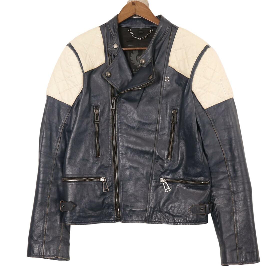 BELSTAFF(ベルスタッフ)のベルスタッフ Greensted ユーズド加工 パデット レザージャケット 48 メンズのジャケット/アウター(その他)の商品写真