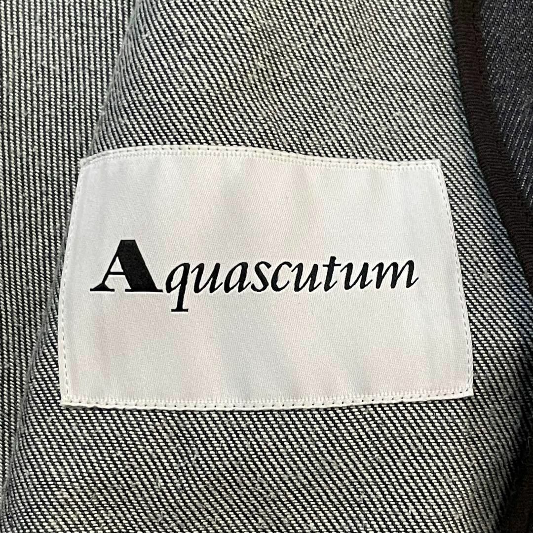 AQUA SCUTUM(アクアスキュータム)のアクアスキュータム　リジッドデニム　トレンチコート　ロング丈　ベルト付き　S レディースのジャケット/アウター(トレンチコート)の商品写真