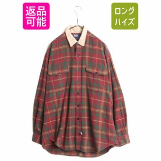 ラルフローレン(Ralph Lauren)の90s ポロ ラルフローレン チェック フランネル シャツ メンズ L / 古着 90年代 オールド ネルシャツ マルチカラー ポニー無し ポケット付き(シャツ)