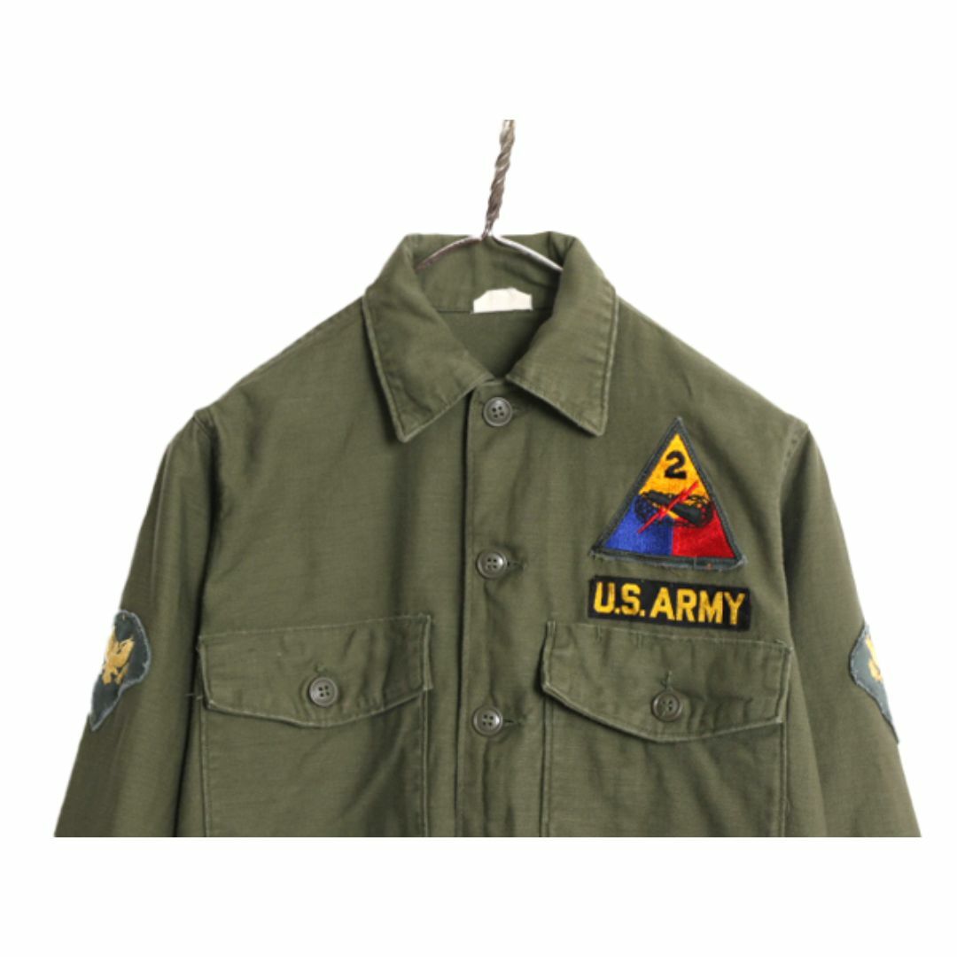 60s 米軍実物 US ARMY コットン サテン ユーティリティ シャツ 60s 米軍実物 US ARMY コットン サテン ユーティリティ シャツ