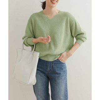 新品タグ付き DOORS コットン畦Vネックニット MINT