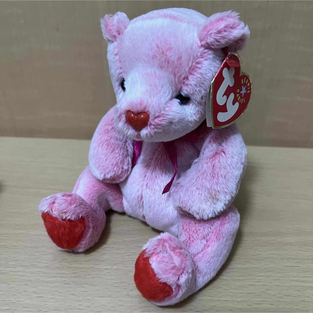 ぬいぐるみ くま 2種　ty Beanie Babies  ピンク ハート エンタメ/ホビーのおもちゃ/ぬいぐるみ(ぬいぐるみ)の商品写真