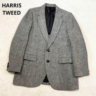 ハリスツイード(Harris Tweed)のハリスツイード　くるみボタン　テーラードジャケット　ヘリンボーン　ウール(テーラードジャケット)