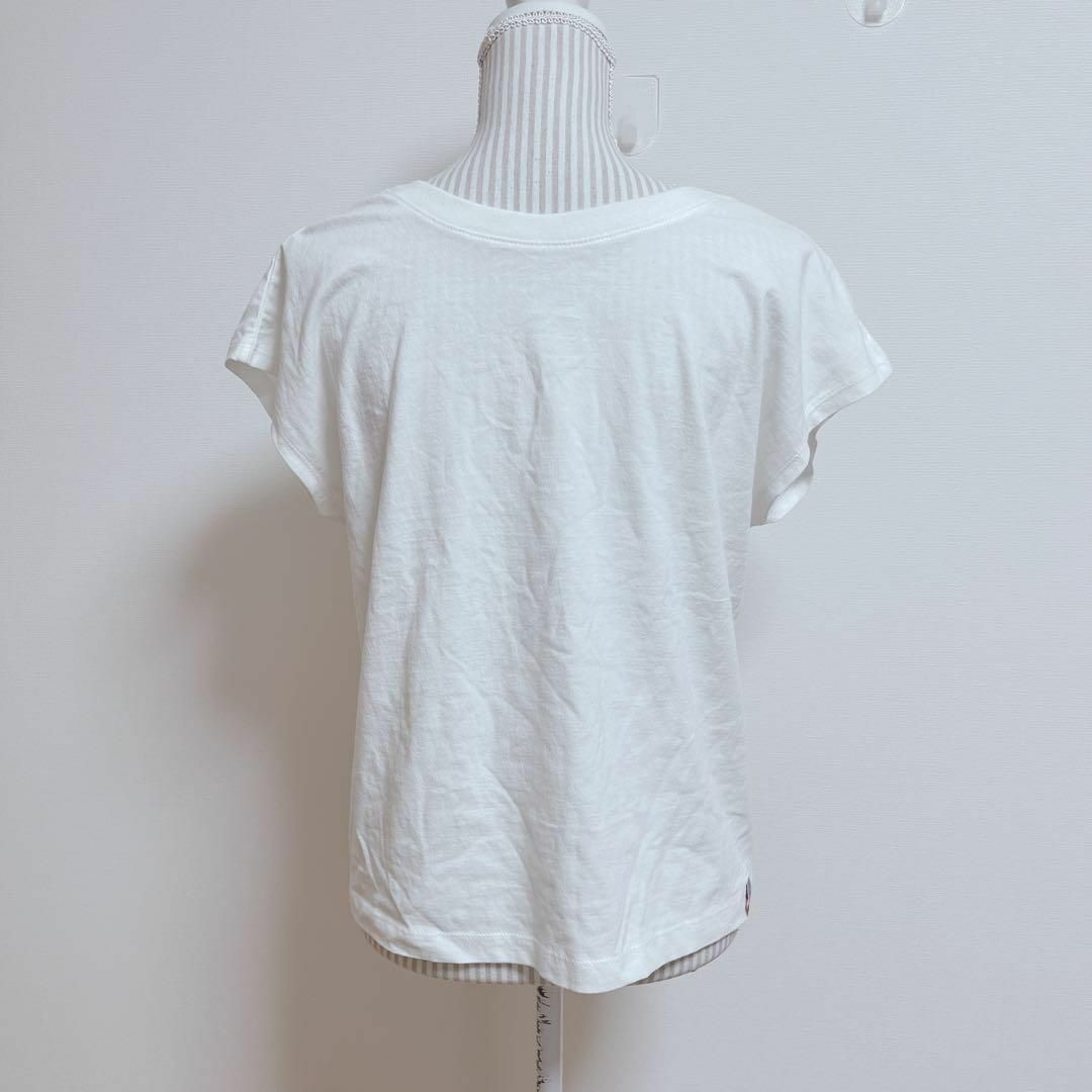 Ciaopanic(チャオパニック)のチャオパニック　白Tシャツ　シンプル【F】丸襟・Vネック　着回し　ベーシック レディースのトップス(Tシャツ(半袖/袖なし))の商品写真