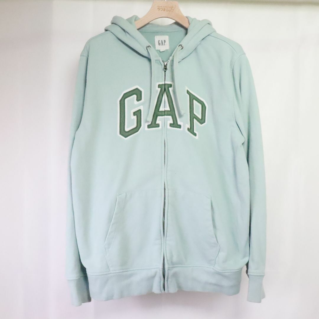 GAP(ギャップ)のGAP　ギャップ　ジップアップパーカー　緑　ミントグリーン　Ⅼ レディースのトップス(パーカー)の商品写真