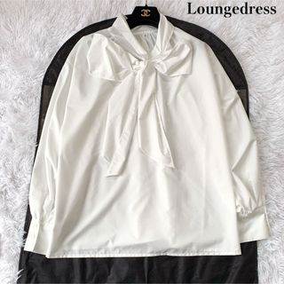 ラウンジドレス(Loungedress)の【極美品】ラウンジドレス ボウタイブラウス とろみ リボン フリーサイズ(シャツ/ブラウス(長袖/七分))