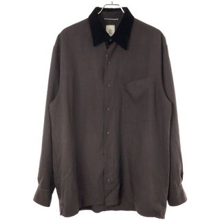 マンドゥ(MANDO)のmando マンド 23AW velvet collar garment dye shirts ベルベットカラーシャツ チャコールブラウン 2 23395-002(シャツ)