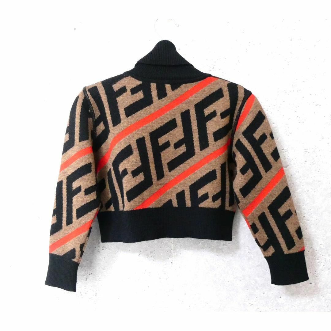 美品 FENDI KIDS ズッカ柄 タートルネック ニット セーター 美品 FENDI KIDS ズッカ柄 タートルネック ニット セーター