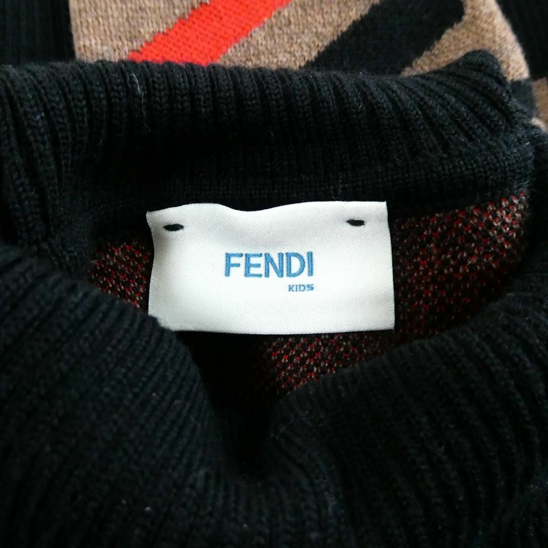 FENDI(フェンディ)の美品 FENDI KIDS ズッカ柄 タートルネック ニット セーター キッズ/ベビー/マタニティのキッズ服女の子用(90cm~)(ニット)の商品写真