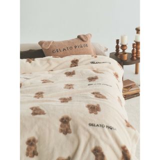 ジェラートピケ(gelato pique)の新品未使用　ジェラートピケ　sleep CAT/DOG プリント毛布　アイボリー(毛布)