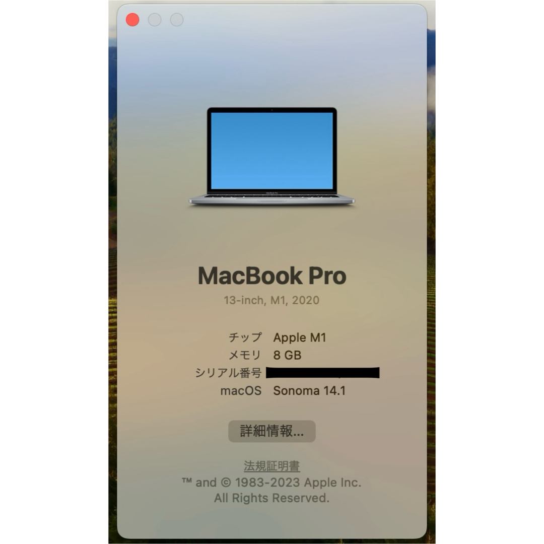 Mac (Apple)(マック)の美品❗️MacBook Pro 2020 M1チップ　スペースグレイ スマホ/家電/カメラのPC/タブレット(ノートPC)の商品写真