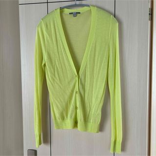 UNIQLO - ユニクロ イネス リブポロカーディガン(半袖) ネイビー Lの UNIQLO - ユニクロ イネス リブポロカーディガン(半袖) ネイビー Lの