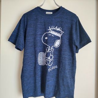 ピーナッツ(PEANUTS)の【美品】ピーナッツ スヌーピーTシャツ 半袖 青 メンズ レディース トップス(Tシャツ/カットソー(半袖/袖なし))