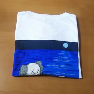 ユニクロ(UNIQLO)のカウズ ユニクロ コラボ Tシャツ ホワイト×ブルー 4XL(Tシャツ/カットソー(半袖/袖なし))