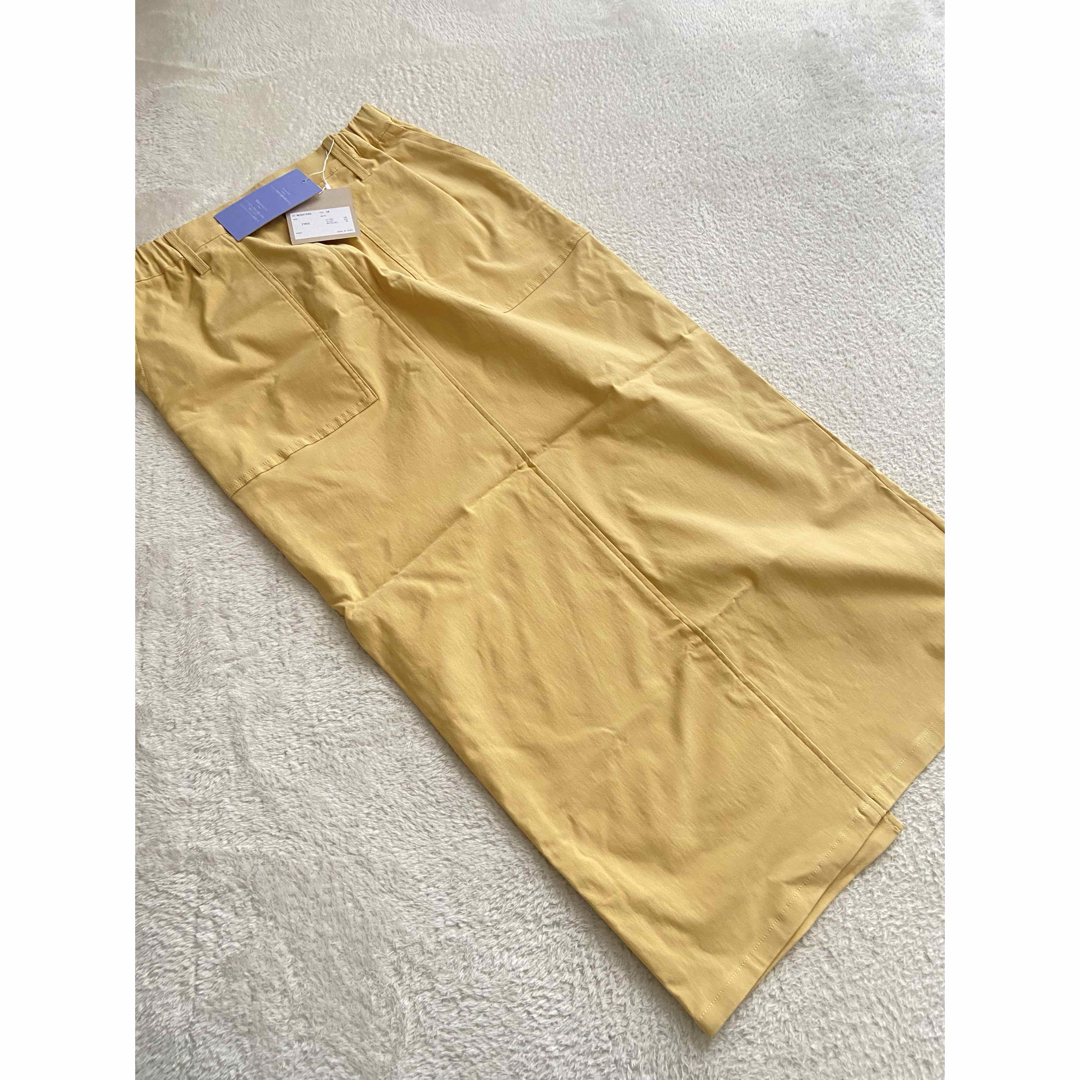 ロングスカート　イエロー　体型カバー　M レディースのスカート(ロングスカート)の商品写真