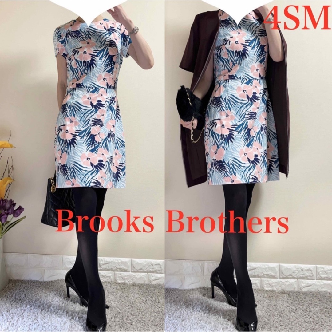 Brooks Brothers(ブルックスブラザース)の美品！ブルックスブラザーズ　フラワー　ワンピース　サマードレス　花柄　M 4 レディースのワンピース(ひざ丈ワンピース)の商品写真