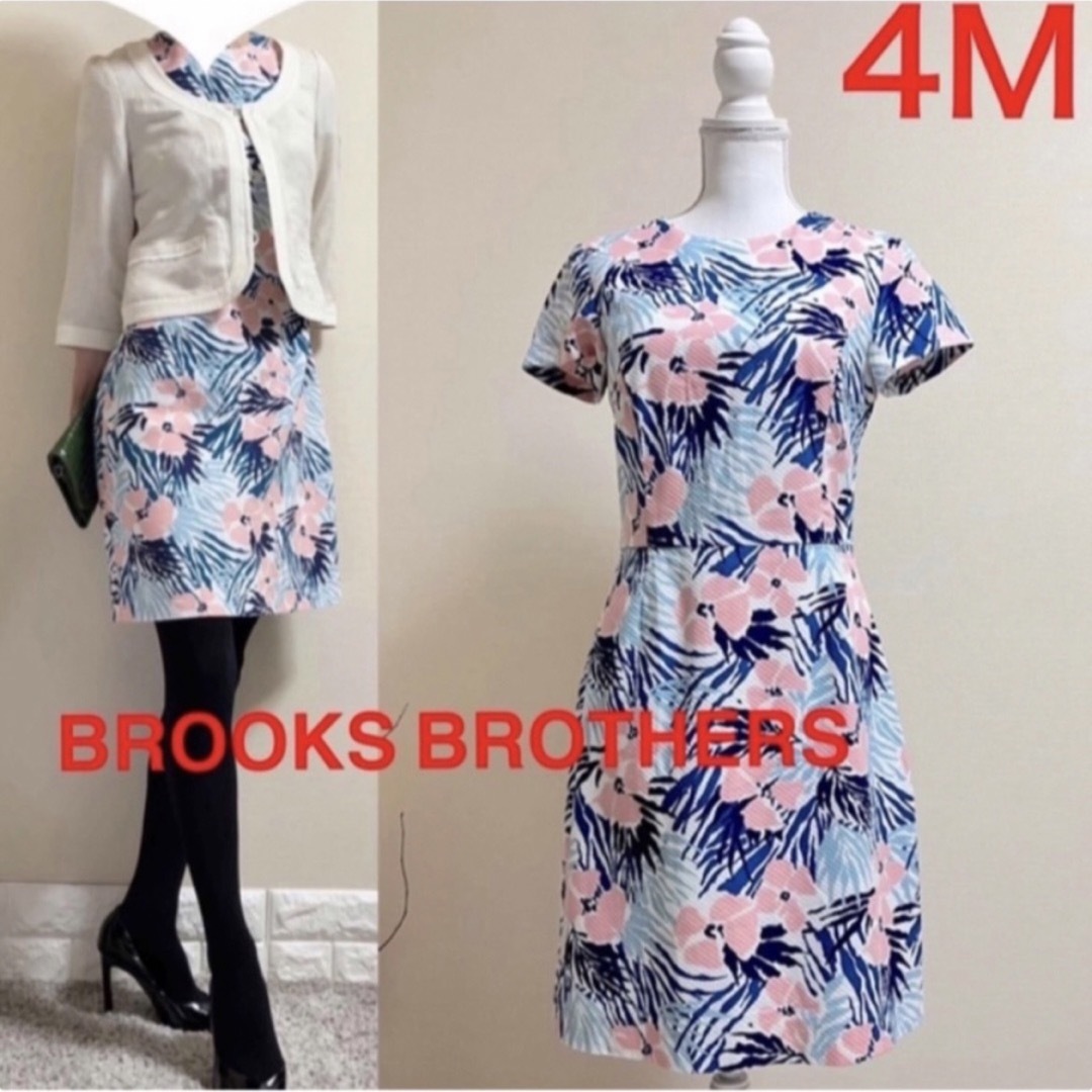 Brooks Brothers(ブルックスブラザース)の美品！ブルックスブラザーズ　フラワー　ワンピース　サマードレス　花柄　M 4 レディースのワンピース(ひざ丈ワンピース)の商品写真