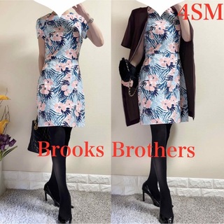 ブルックスブラザース(Brooks Brothers)の美品！ブルックスブラザーズ　フラワー　ワンピース　サマードレス　花柄　M 4(ひざ丈ワンピース)