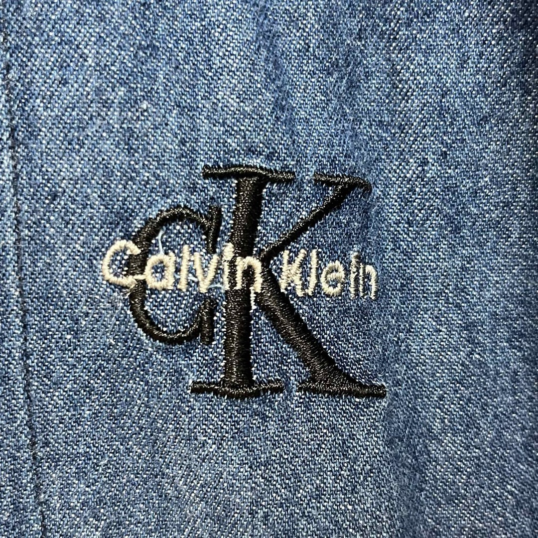 Calvin Klein(カルバンクライン)のCalvin Klein カルバンクライン デニムシャツ 長袖 胸元ロゴ刺繍 L メンズのトップス(シャツ)の商品写真