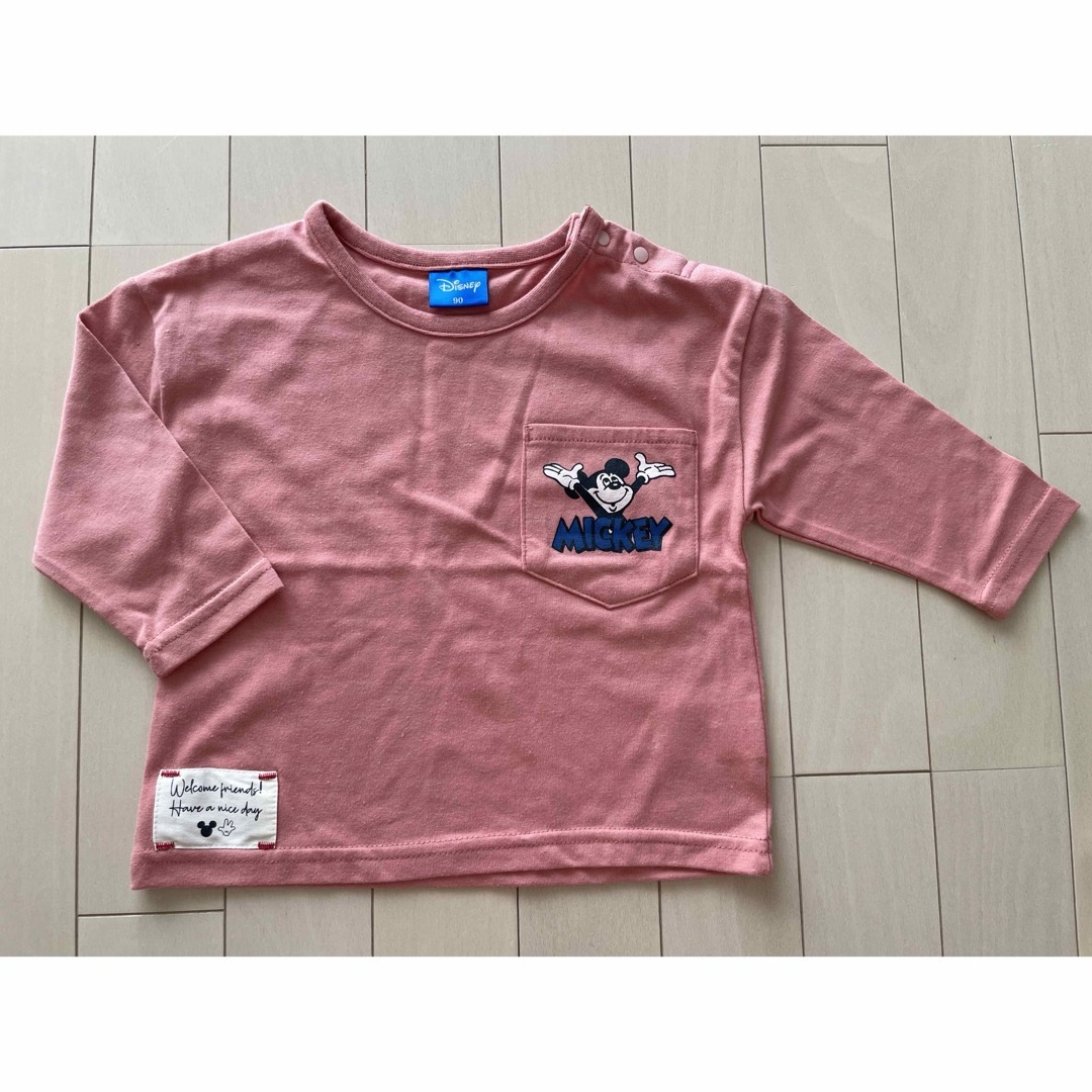 Disney(ディズニー)のDisney ディズニー　ピンク　ロンT 90 キッズ/ベビー/マタニティのキッズ服男の子用(90cm~)(Tシャツ/カットソー)の商品写真