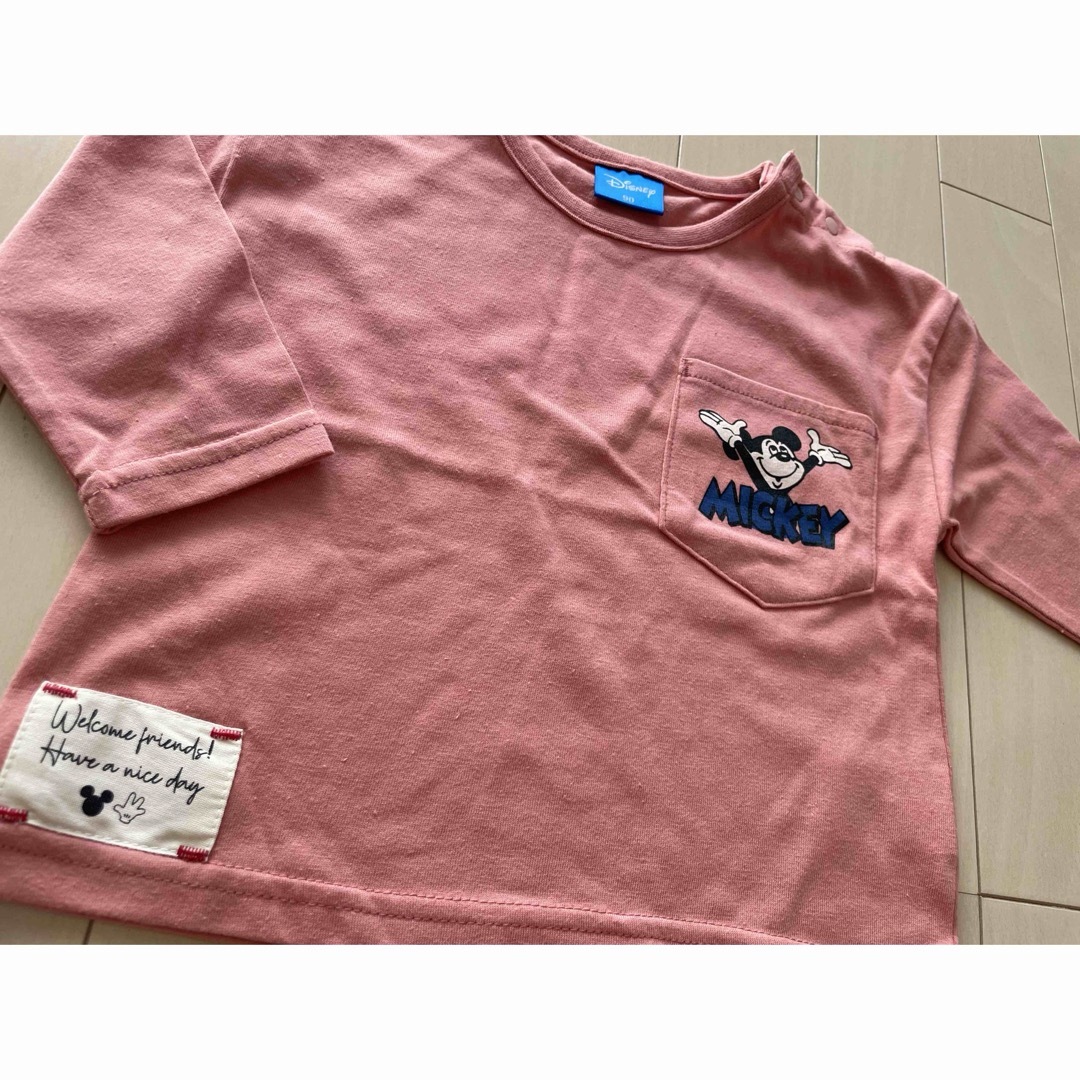 Disney(ディズニー)のDisney ディズニー　ピンク　ロンT 90 キッズ/ベビー/マタニティのキッズ服男の子用(90cm~)(Tシャツ/カットソー)の商品写真