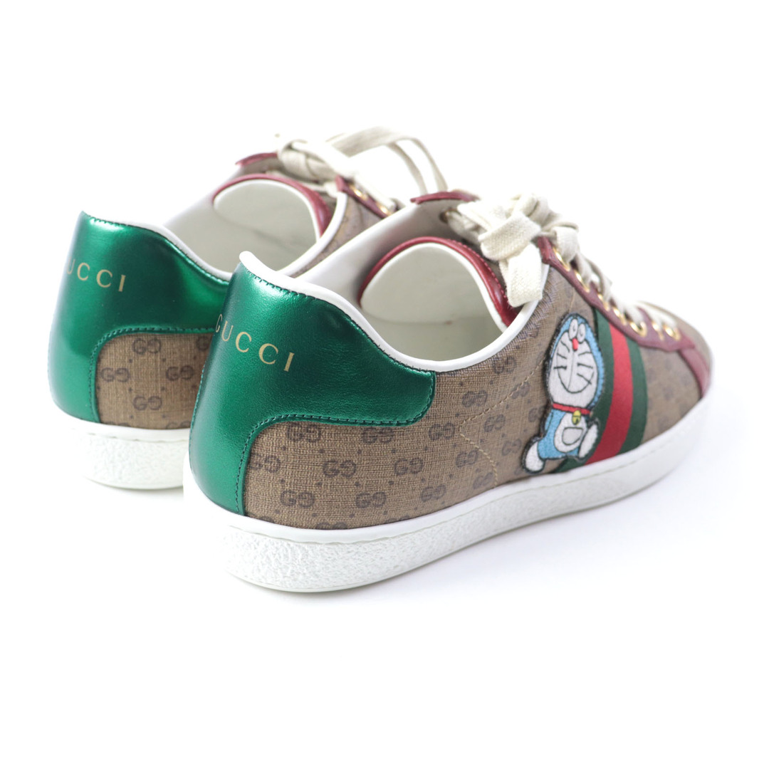 Gucci(グッチ)の極美品★GUCCI グッチ 655034 ドラえもん シェリーライン GGスプリームキャンバス ローカットスニーカー ブラウン 38 箱・保存袋付き イタリア製 レディース メンズの靴/シューズ(スニーカー)の商品写真