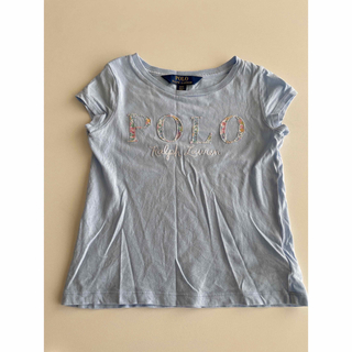 ラルフローレン(Ralph Lauren)のポロ　ラルフローレン  Tシャツ　女の子　4T 水色　ロゴ(Tシャツ/カットソー)