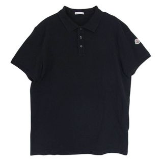 モンクレール(MONCLER)のMONCLER モンクレール G10918A70510 MAGLIA POLO MANICA CORTA ロゴワッペン 襟ロゴ 半袖 ポロシャツ ブラック系 XL【中古】(ポロシャツ)