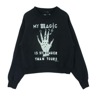 ヒステリックグラマー(HYSTERIC GLAMOUR)のHYSTERIC GLAMOUR ヒステリックグラマー 05223CS03 STRONGER THAN YOURS BACK ショート スウェット ブラック系 FREE【中古】(トレーナー/スウェット)