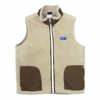 パタゴニア(patagonia)のpatagonia パタゴニア 11AW 65617 11年製 Kids Retro-X Vest  キッズ レトロ エックス フリース ベスト オフホワイト系 Kids L (12)【中古】(ベスト)