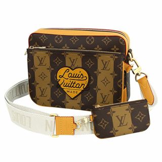 ルイヴィトン(LOUIS VUITTON)のルイヴィトン トリオメッセンジャー NIGOコラボ モノグラムストライプ ショルダーバッグ  ブラウン 茶 ゴールド メンズ 未使用 10231(ショルダーバッグ)