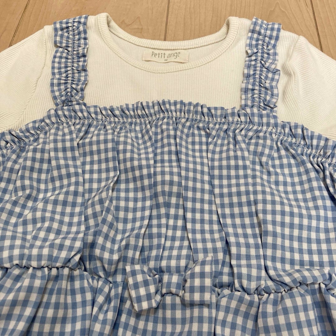 130cm★青色★ギンガムチェック★ワンピース★夏★女の子 キッズ/ベビー/マタニティのキッズ服女の子用(90cm~)(ワンピース)の商品写真