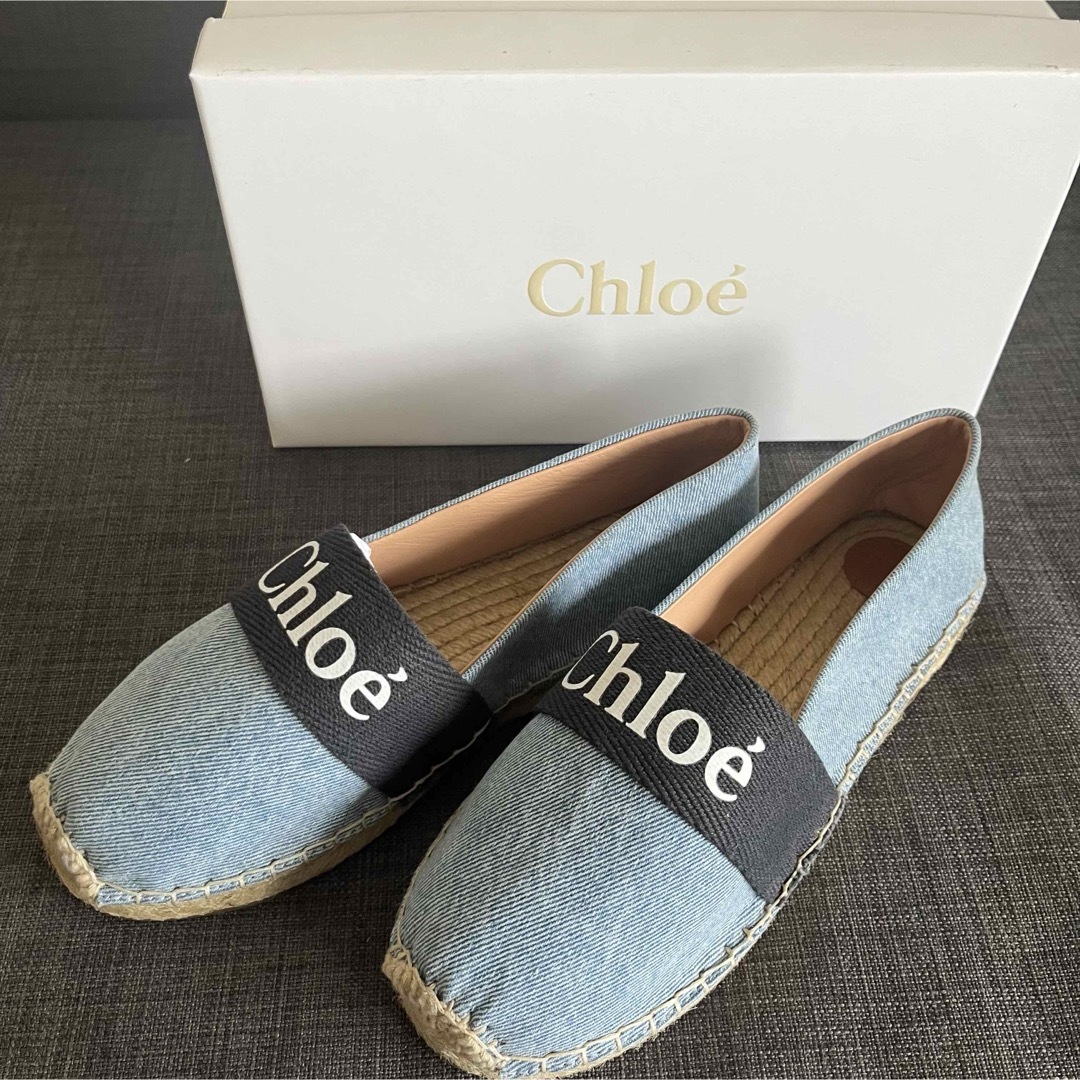 Chloe(クロエ)のChloe クロエ  キッズ   ロゴ デニムエスパドリーユ  レディースの靴/シューズ(スリッポン/モカシン)の商品写真