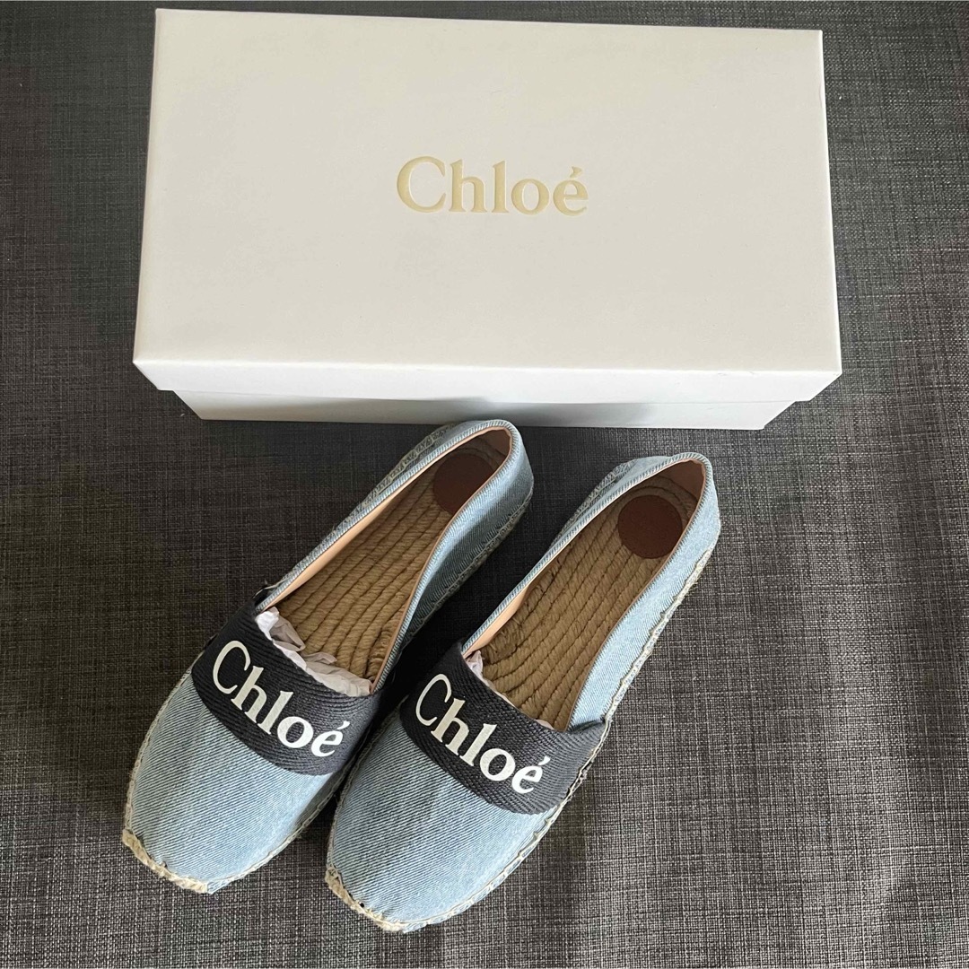 Chloe(クロエ)のChloe クロエ  キッズ   ロゴ デニムエスパドリーユ  レディースの靴/シューズ(スリッポン/モカシン)の商品写真