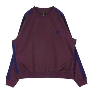 ニードルス(Needles)のNeedles ニードルス スウェット NS245 TRACK CREW NECK SHIRT POLY SMOOTH トラック クルーネック プルオーバー スウェット ワインレッド系 L【中古】(スウェット)