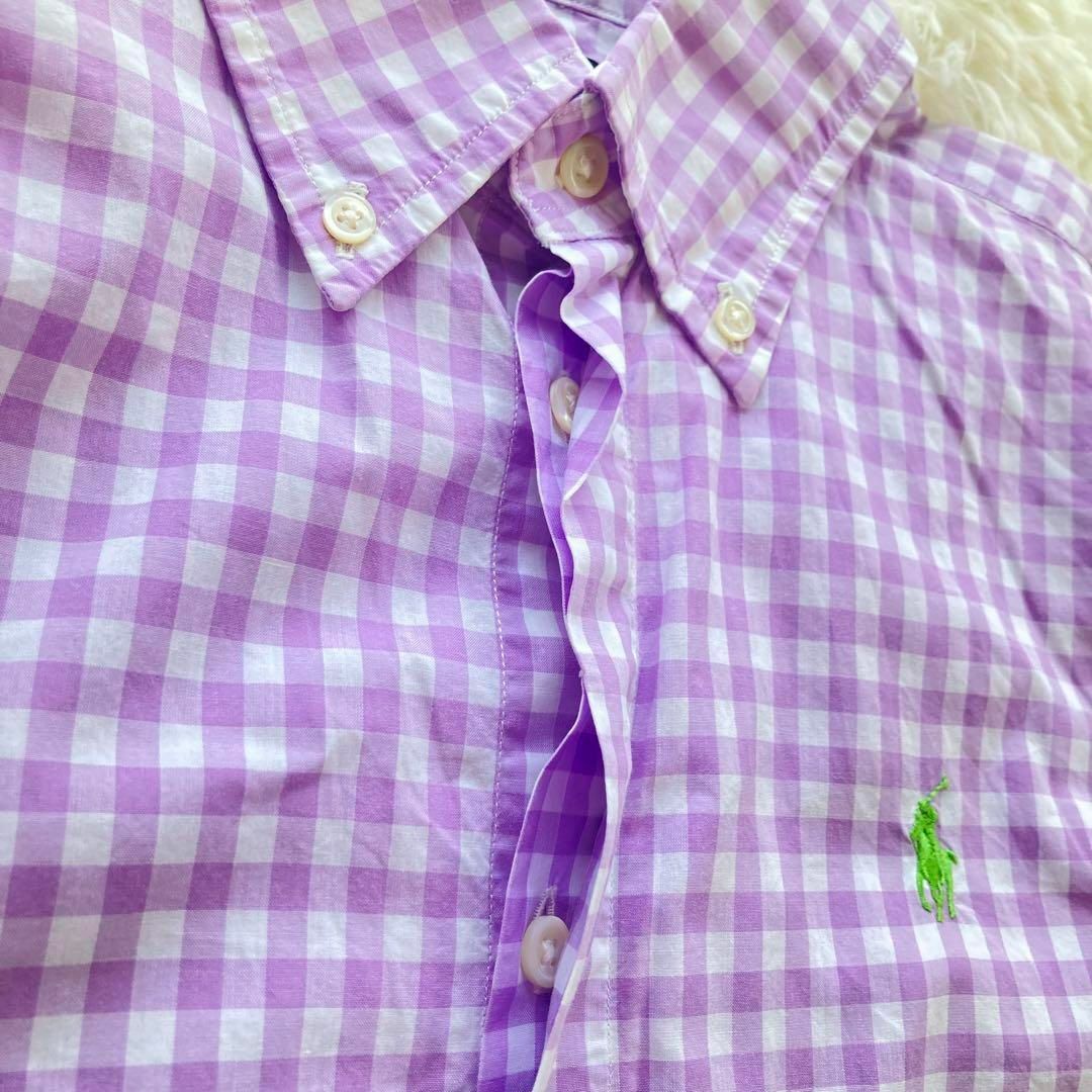 Ralph Lauren(ラルフローレン)のRALPH LAUREN ギンガムチェック ボタンダウンシャツ ポニー刺繍 レディースのトップス(シャツ/ブラウス(半袖/袖なし))の商品写真