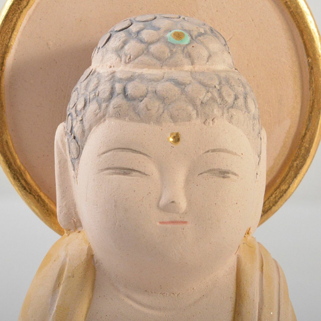 博多人形 人形師 二代 戸畑茂四郎作 「阿弥陀如来」 共箱 M R7160