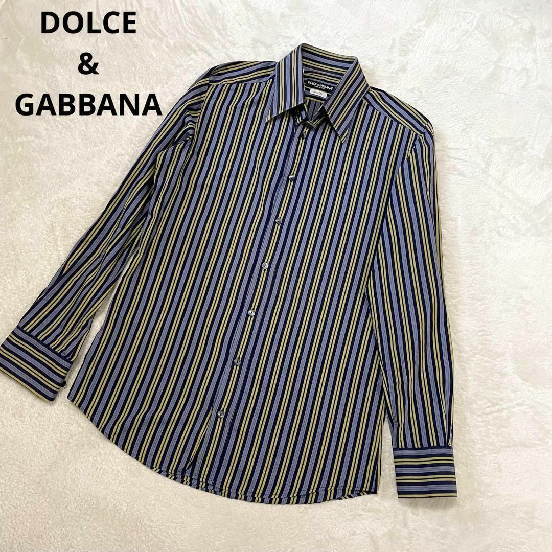 DOLCE&GABBANA(ドルチェアンドガッバーナ)のドルチェアンドガッバーナ　ストライプ　マルチカラー　長袖　ドレスシャツ　トップス メンズのトップス(Tシャツ/カットソー(七分/長袖))の商品写真