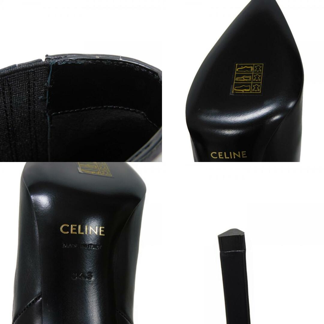 celine(セリーヌ)のCELINE セリーヌ チェルシー クロップド ブーツ 34.5 アンクル ヒール 21.5cm サイドゴア シャイニーカーフスキン ブラック ブーティ 327913002C.38NO レディースの靴/シューズ(ブーティ)の商品写真