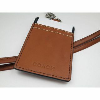 コーチ(COACH)のコーチ ヘリテイジ　ウェブ　レザー ランヤード IDカードケース F61313(名刺入れ/定期入れ)