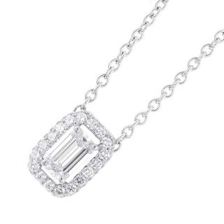 グラフ(graff)のグラフ ネックレス アイコン ダイヤモンド エメラルドカット 中石0.52ct 48P 計0.30ct K18WG ペンダント GIA鑑定書付き(ネックレス)